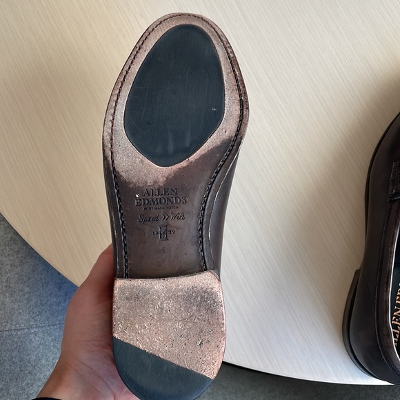 Allen Edmonds Men Size 9.5 EEE Carbon Wooster Street Penny Loafers Leather Shoes - Picture 5 of 5